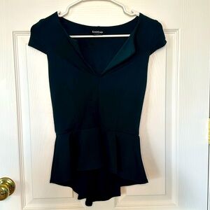 Bebe Split Collar Peplum Top